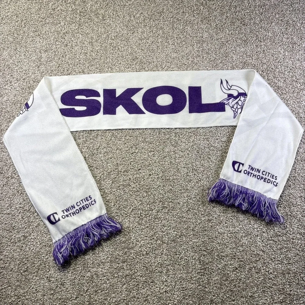 Minnesota Vikings Scarf Mens One Size Purple NFL Football Knit SKOL Twin‎ Cities